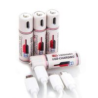 AA Batteries,POOVER 1500mAh USB Rechargeable Lithium Battery with 4 in 1 USB Cable(4 Pack Battery)