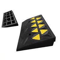 Quisilife Rubber Ramp Rubber Road Along Slopes Car Ramp Step Mats (Color : Black, Size : 50x28x7.5cm)