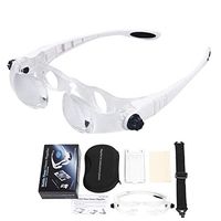 Head Mounted Magnifier Mobile Phone TV Reading Magnifying Glasses 1.5X to 3.8X Zoom 0 to +300 Degree Adjustable Handsfree Magnifier for Far-Sightedness Presbyopia Magnifying with Headband Phone Holder