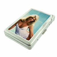 Oklahoma City Pin Up Girls OKC D4 Cigarette Case Lighter Smoking King Size Cigarettes Silver Metal Wallet 4" X 2.75" RFID Protection