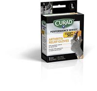 Curad Performance Series 50+ Arthritis Reilef Glove, Aids in Arthritis, Carpal Tunnel & Tendonitis, Breathable, Soft, Mild Compression, 1 Pair, Large