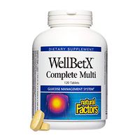WellBetX by Natural Factors, Complete Multi, Supports Healthy Blood Sugar Levels Already in a Normal Range, 120 capsules (60 servings)