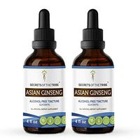 Asian Ginseng Tincture Alcohol-Free Extract, Wildcrafted Korean Red Ginseng Asian Ginseng, Panax Ginseng Vitality and Stamina (2x4 FL OZ)