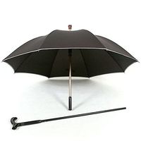 HTYX Multi Function Walking Stick Outdoor Umbrella Cane Old Man Umbrella Black Aluminum Alloy Umbrella Diameter 102CM Cane 86cm