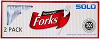 Solo White Heavyweight Forks - 500 ct pack of 2