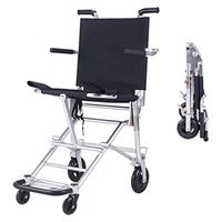 WenFei shop Ultra Lightweight Travel Wheelchair,15" Seat Width,Folding Portable Transport Chair with Flip Up Arms and Bags,Suitable for Elderly and Handicapped Use Travel Trolley