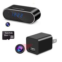 Best Hidden Camera/Spy Camera Bundle Deal! Buy1 WiFi Hidden Clock Camera and get 1 Hidden USB Charger +16GB SD Card for Free/Nanny Cam/Hidden Cam/Spy Cam/Night Vision/Motion Detector/ 1080 HD spyCam