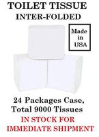 Interfold Bath Tissue - Bathroom Toilet Paper (NOTE: These are not rolls, but packs of cut toilet tissue)