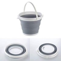 AAKitchen 10L Collapsible Water Bucket Portable Folding Water Container Space Saving Bucket for Fishing, Camping, Car Washing, Home Storage and Outdoors Wash Pail Water Container (Gray)