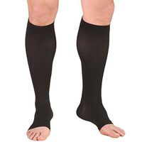Truform Surgical Stockings, 18 mmHg Compression for Men and Women, Knee High Length, Open Toe, Black, X-Large