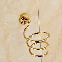 LAONA Euro-copper Golden Square Bathroom Wall is set single double bar toilet paper holder Toilet brush, hair dryer Rack
