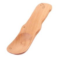 uxcell Household Tableware Hippo Shaped Food Ice Cream Cake Yogurt Spoon Wood Color