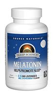 Source Naturals Sleep Science Melatonin 2.5mg Peppermint Flavor Promotes Restful Sleep and Relaxation - Supports Natural Sleep/Wake Patterns and Rhythms- 60 Lozenges