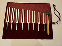 Yantra Set of 8 Solar Harmonic Spectrum Tuning Forks with Mallet and Velvet Pouch