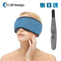 Sufiya Travel Sleep Mask for Men Women Kids,3D Contoured Blackout Sleep Mask with Bluetooth Headphones Eye Mask for Sleeping(Blue)