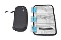 hsheng Insulin Cooler Bag Diabetic Organizer Medical Travel Cooler Pack with 3 Ice Pack (Black)