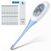 Digital Medical Thermometer with 100pcs Disposable Cover, Oral Armpit Temperature Meter for Adult Baby Fahrenheit Scale Available (Blue)