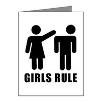 Note Card Black & White Symbols: Girls Rule