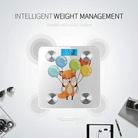 LYAOE Bluetooth Body Fat Scale Happy Fox Character Holding Bundles Colorful Smart Wireless Scale with LCD Display Measuring Body Weight Bmi and Health Digital Scale