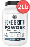 Bone Broth Powder, 2lb Pure Grass Fed Beef Bone Broth Protein Powder - Unflavored. Rich in Collagen, Glucosamine & Gelatin, Paleo Protein Powder, Keto, Gut-Friendly, Non-GMO, Dairy Free. (32oz)