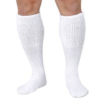 Unisex Extra Wide Diabetic Tube Socks - 3 Pairs Fit Up to 4E/6E Foot & 22" Calf - White