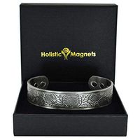 Holistic Magnets® Mens Copper Magnetic Bracelet (Tarnish-Free) X-Large Celtic Bracelet Arthritis Joint Wrist Healing Bangle Gift Boxed (STP)-Scottish Thistle (XL: Wrist 8-9.5 inch)