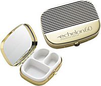 Personalized Gold Striped Pill Box Engraved Free - Ships from USA