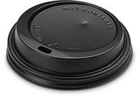 PaperMade Black Disposable Coffee Cup Lids (1000 Lids) - Resealable Dome Lids For Hot Or Cold Beverage Cups, 1 Case Fits Most 10 oz, 12oz, 16oz, 20oz Cups | Perfect For Travel, Coffee Shops & Take Out