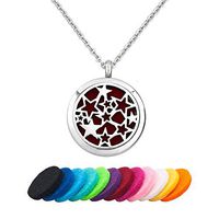 EV.YI Jewels Essential Oil Locket Pendant Hollow Aromatherapy Diffuser Necklace