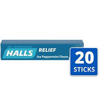 HALLS Relief Cough Drops, Ice Peppermint Flavor, 20 Pocket Sticks (9 Drops Per Stick)