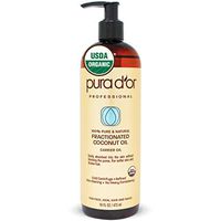 PURA D’OR Carrier Oil: Organic Fractionated Coconut Oil 16 oz - USDA Certified Organic 100% Pure & Natural Hexane Free Moisturizing Carrier Oil For Face, Skin, and Hair