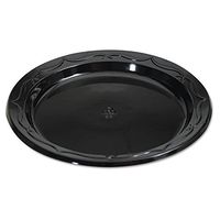 Genpak 6 inch Black Hi Impact Plastic Plate - 1000 per case.