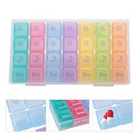 Kireina 28 Grids Pills Organizer, Travel Weekly Pill Vitamin Holder Dispenser Box Keyboard Style Container Storage Case