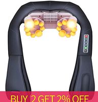 RZDJ Jinkairui Electrical Neck Shoulder Back Body Massager Shiatsu Kneading Infrared Heated Massage Car Home Masaj Device (Color : Black, Plug Type : US Plug)