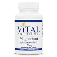 Vital Nutrients - Magnesium (Glycinate/Malate) 120 mg - Magnesium for Sensitive Individuals - Supports Heart Health and Calcium Absorption - 100 Vegetarian Capsules per Bottle