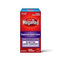 Omega-3 Krill Oil and Joint Supplement - Megared Joint Care 60 softgels - EPA/DHA fatty acids, Antioxidants, Hyaluronic acid, No fishy burp aftertaste as with Fish Oil