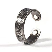 Women Magnetic Copper Ring for Arthritis Healing Ring Joint Pain Relief Adjustable Healthy (Silver Color)