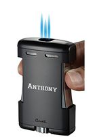 Personalized Caseti Sparta Triple Jet Flame Cigar Table Lighter - Black Matte with Free Engraving