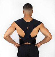 body helix Back Posture Sleeve - Adjustable Shoulder Posture Compression Wrap (Black, Small-Medium)