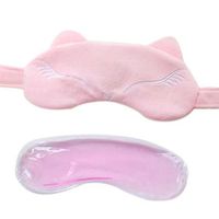 Outflower Cute Cartoon Fox Blindfold Shading Sleep Mask Travel Lunch Break Sleep Goggles With Ice Bag Black