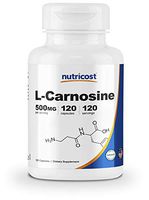 Nutricost L-Carnosine 500mg, 120 Capsules - Veggie Capsules, Non-GMO, Gluten Free, Muscle Function & Strengthening