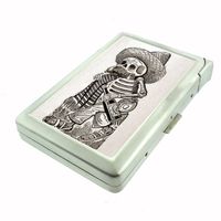 Day Of The Dead Antique Image Double-Sided Cigarette Case with lighter, ID Holder, and Wallet D-184