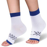 SuMade Ankle Compression Socks Running, Womens Ladies Compression Foot Sleeves Ankle Brace with Arch Support for Pain Relief, Heel Spurs, Edema, Circulation, Swelling 1 Pair (White, L/XL)