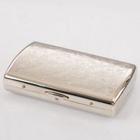 Housweety Silvery White Copper Lines Cigarette Case Holder Box for 12 Cigarettes 0.06kg