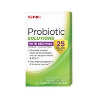 GNC Probiotic Solutions with Enzymes with 25 Billion CFUs, 30 Capsules, Daily Probiotic Support
