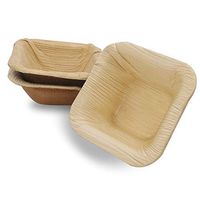 Dtocs Palm Leaf Dipping Bowl 2.5 Inch Square (Pack 100) | Eco-Friendly, Biodegradable, Organic, Compostable Disposable Dinnerware Sampling Dish For Use In Wedding, Camping, Birthday, Expo, Trade Fair