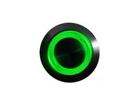 mod/smart Green Illuminated Bulgin Style Momentary Vandal Switch - 22mm -Black Housing - Ring Illumination