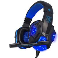 FANZHOU Potable Gaming Headset Wired Gaming Headset Headphone for PS4 Xbox One Controller PU Leather Noise Isolation Environment 360-Degree Stereo Sound Ear Headphones