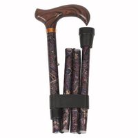 PCP Folding Cane, Derby Handle, Adjustable Height Lightweight, Paisley
