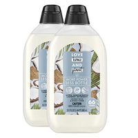 Love Home and Planet Ultra Concentrated Laundry Detergent, Coconut Water & Mimosa Flower, 23 oz, 2 Pack (132 Loads)